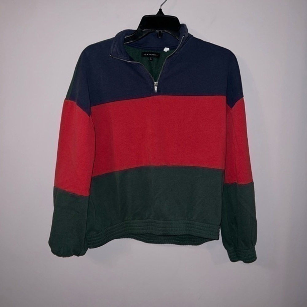 Navy blue, Green and red Quarter Zip Sweater L.A. Hearts Small